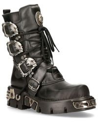 New Rock - Mid-Calf Gothic Leather Boots-391-S1 - Lyst