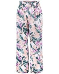 Oasis - Wide Leg Crop Trousers Viscose - Lyst