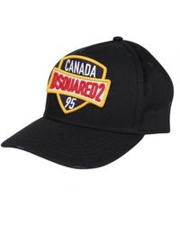 DSquared² - Embroidered Canada 95 Shield Logo Black Cap - Lyst