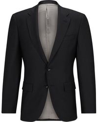 BOSS - Solid Patterned Notch Collared Suit Jacket - Lyst