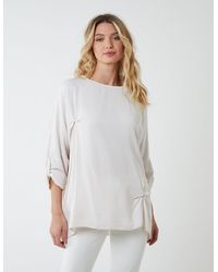 Blue Vanilla - Double Twist Oversize Turn Back Sleeve Top - Lyst