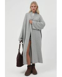 Busem - Relaxed Fit Longline Open-Front Shawl Collar Knit Cardigan - Lyst