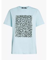 Karl Lagerfeld - Kl Leopard Print T-Shirt Short Sleeve Crew Neck - Lyst