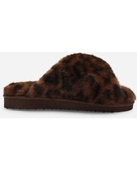 Where's That From - Wheres Denise Cross Over Fluffy Fur Slider Slippers - Lyst