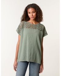 Blue Vanilla - Lace Pattern Cotton Top - Lyst