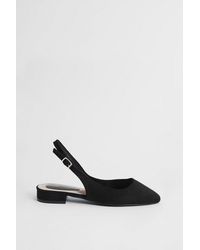 Oasis - Millie Faux Metallic Leather Slingback Flat Shoes - Lyst