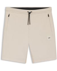 BOSS - Headlo Rib Sweat Shorts With Elasticated Waistband - Lyst