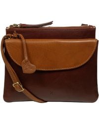 NiNa Amora - 'Giulietta' Conker & Dark Tan Leather Cross Body Bag - Lyst