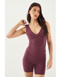 DSGN Studio - Sculpt Wrap Front Padded Vest Top - Lyst