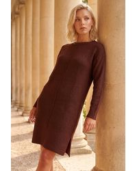 Roman - Petite Knitted Pintuck Shift Dress - Lyst