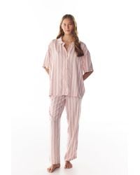 Penti - Sleep Mode Striped Short Sleeve Shirt And Trousers Pajama Set - Lyst