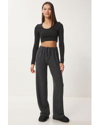 Happiness İstanbul - Wide Leg Jogger Pants With Drawstring Closure - Lyst