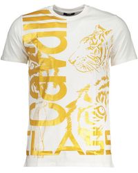Roberto Cavalli - Wit Katoenen Bedrukt Logo T-Shirt - Lyst