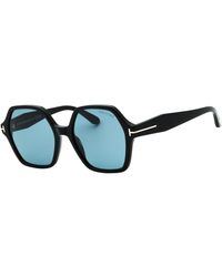 Tom Ford - Romy Smoke Hex Lens Shiny Sunglasses - Lyst