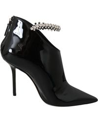 Jimmy Choo - Blaize 100 Pat Zwarte Leren Laars - Lyst