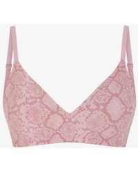 Penti - No-Show Tattoo Effect Triangle Snake Print Removable Pad Bra - Lyst