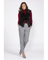 Jayley - Faux Suede & Knitted Fur Gilet - Lyst