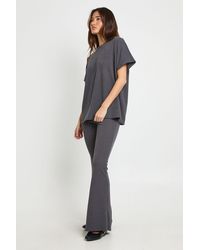 Boohoo - Two Tone Rib Flared Legging & Top Co Ord - Lyst