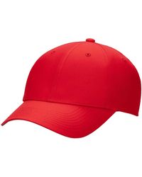 Nike - Lege Gestructureerde Baseballpet (Universiteit Rood/Wit) - Lyst