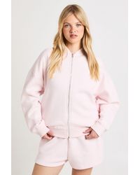 Boohoo - Petite Bomber Jacket Short Tracksuit - Lyst