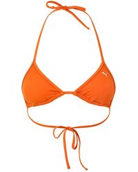 PUMA - Swim Tie Halter Neck Triangle Bikini Top - Lyst