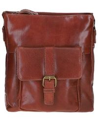 Ashwood Leather - Compact Real Messenger Bag With Front Buckle Pocket - Lyst