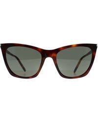 Saint Laurent - Cat Eye Havana Sl 214 Kate Thin - Lyst