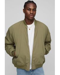 BoohooMAN - Boxy Fit Peached Embroidered Ma1 Bomber Jacket - Lyst
