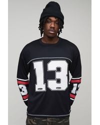 BoohooMAN - Tall Oversized Boxy Applique 13 Sports Top - Lyst