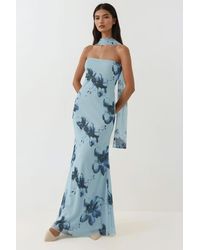Hiccup - Strapless Flowering Bodycon Maxi Dress - Lyst