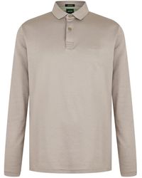BOSS - Pirol Logo Long-Sleeved Polo Shirt Cotton - Lyst