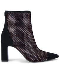 Carvela Kurt Geiger - Suede Fabric Hotsox Ankle Point Boots - Lyst