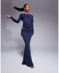 ASOS - Soft Handle Fold Over Waist Fishtail Maxi Skirt With Side Ruching - Lyst