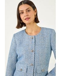 Roman - Collarless Boucle Jacket - Lyst