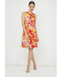 Conquista - Sleeveless Pleat Detail Cotton Dress - Lyst