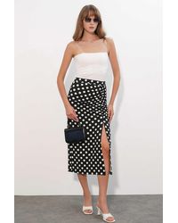 Bigdart - High Waist Polka Dot Midi Skirt - Lyst