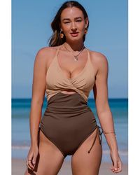 Everyday the Label - Dames Cutout V-hals Spaghetti Strap Badpak - Lyst