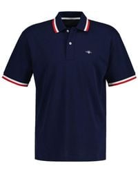 GANT - Pique Rugger Polo Shirt In Blauw - Lyst