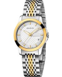 Gucci - Women's G-timeless Two-tone Stainless Steel Bracelet Watch - Silver/gold - Lyst
