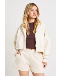 Boohoo - Petite High Waist Sweatshort With Internal Drawcord - Lyst