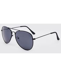 BoohooMAN - Metal Aviator Sunglasses - Lyst