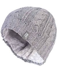Heat Holders - Thermal Fleece Lined Cable Knit Winter Hat - Lyst