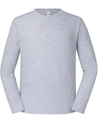 Fruit Of The Loom - Iconic 195 Premium Long-Sleeved T-Shirt (Heather) - Lyst