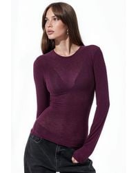Busem - Slim Fit Long Sleeve Transparent Blouse - Lyst