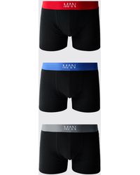 BoohooMAN - 3 Pack Multi Waistband Boxers - Lyst