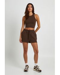Boohoo - Racer Top And Sweat Short Set - Lyst