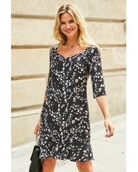 Sosandar - Animal Print Ruffle Hem Shift Dress - Lyst