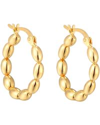 SEOL + GOLD - 18Ct Plated Beaded Hoops - Lyst