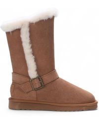 Infinity Leather - Genuine Sheepskin Suede Calf Winter Warm Boots - Lyst