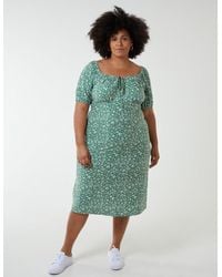 Blue Vanilla - Curve Milkmaid Stretch Crepe Midi Dress - Lyst